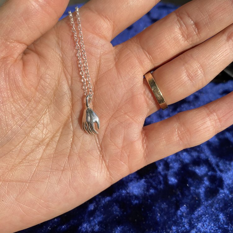 Tiny Palm Necklace - Sterling Silver