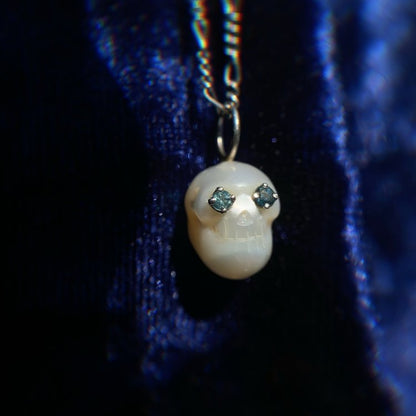 Skull Pearl Necklace - Sterling Silver